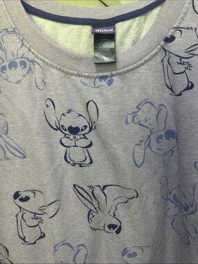 Disney Lavender & Navy Stitch Print Pajama Top